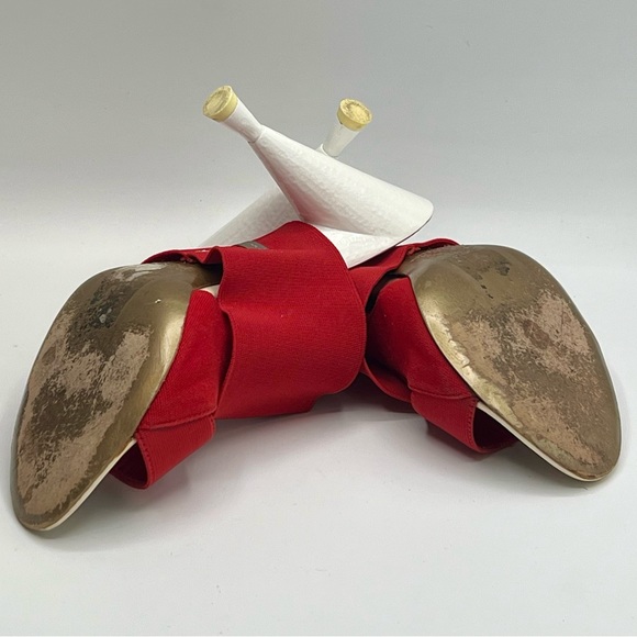DONNA KARAN Collection Red & White Slingback Sandal EU 37 / US 7 - Picture 7 of 10